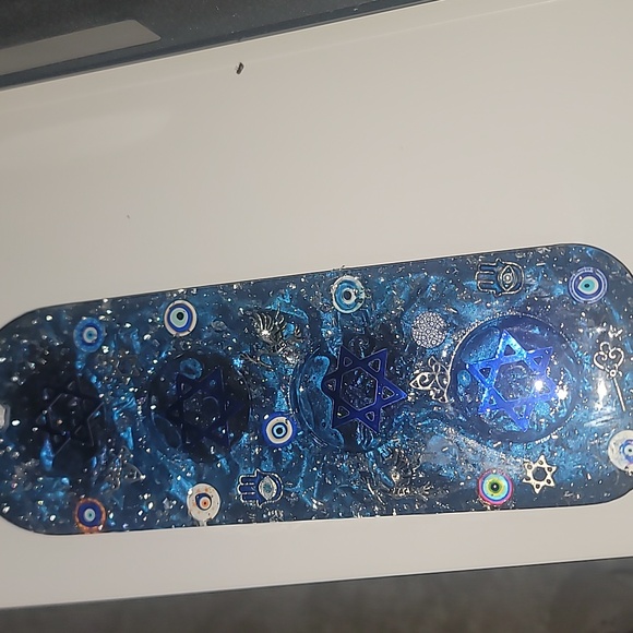 Shot Glass tray Blue againt evil eye, Jewish motive for hosting+ 4 shot glass - Picture 7 of 10